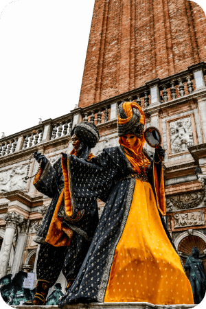 Vertical Low Angle Shot Colorful Carnival Sculptures 1